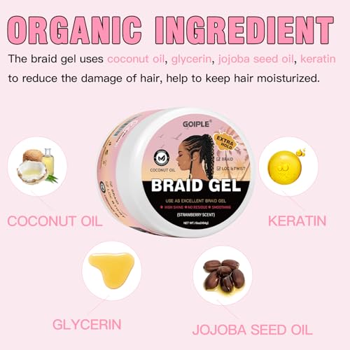16oz Big Capacity Braid Gel Good for Twist, Locs, Braids, Edge No Flake Extra Hold High Shine Braiding Gel & Edge Control, Loc Gel Long Lasting for Locks, Cornrows Smooths & Tames Frizz - Image 3