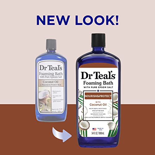 Dr Teal's Foaming Bath with Pure Epsom Salt, Nourish & Protect with Coconut Oil, 34 fl oz (Pack of 4) - Image 2