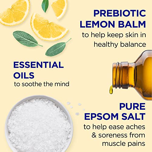 Dr Teal's Pure Epsom Magnesium Salt Soak, Prebiotic Lemon Balm & Essential Oil, 3 lbs (Pack of 4) - Image 3