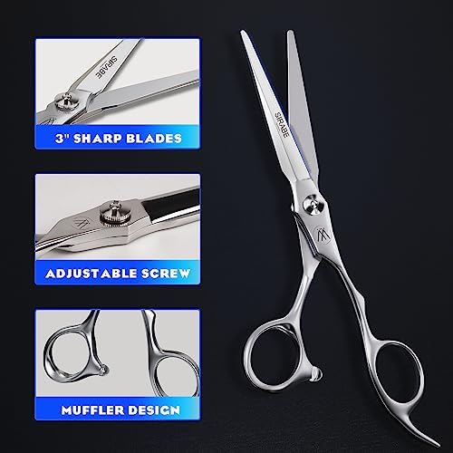 Sirabe Professional Hair Scissors Shears, 6.5" Extremely Sharp Blades, Hair Cutting Scissors Barber Kit Haircut Scissors, for Home Salon Hairdressing - Image 3