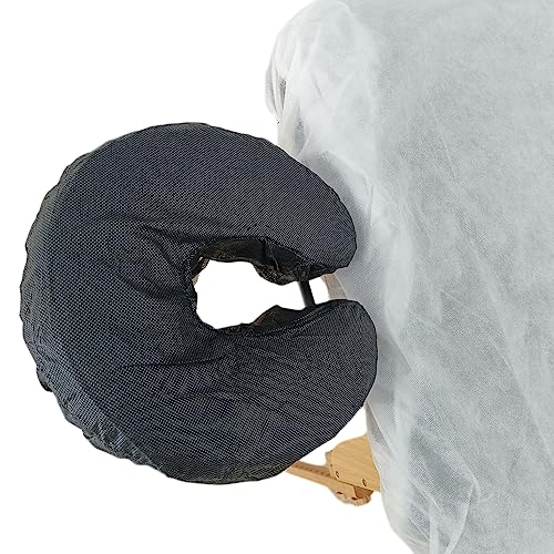 Pack of 75 Fitted Disposable Massage Headrest Covers Face Rest Cradle Covers Black - Image 4