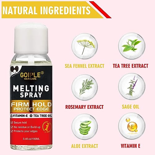 Lace Melting Spray Glue-Less Hair Adhesive for Wigs, Lace Bond Adhesive Spray Wig Melting Spray for Closure Front Extensions, Melting Spray for Lace Wigs Natural Finishing Hold Protect Edge Kit - Image 3