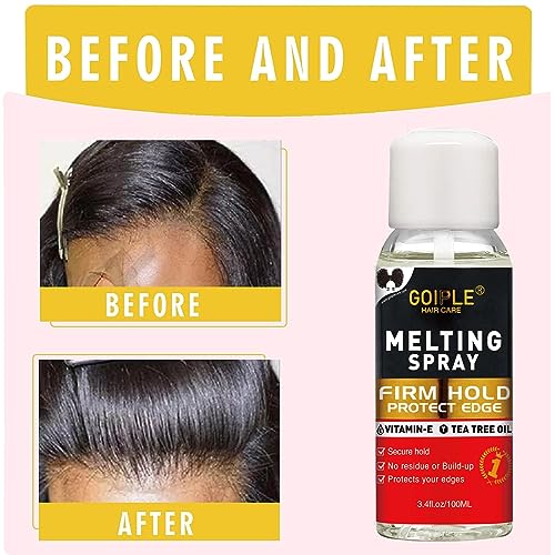 Lace Melting Spray Glue-Less Hair Adhesive for Wigs, Lace Bond Adhesive Spray Wig Melting Spray for Closure Front Extensions, Melting Spray for Lace Wigs Natural Finishing Hold Protect Edge Kit - Image 4