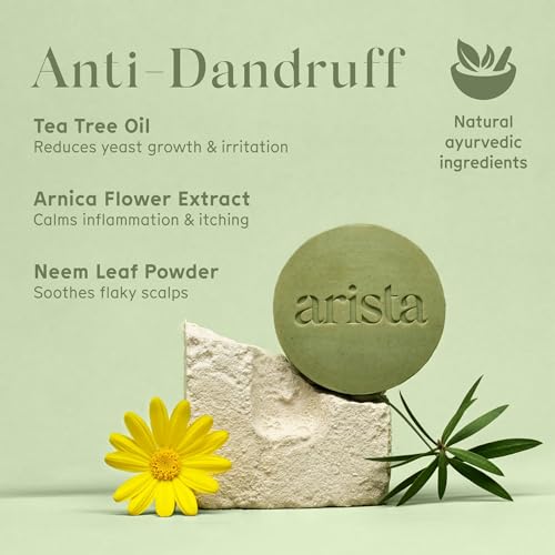 Arista Anti-Dandruff Shampoo Bar | Sulfate-Free, with Leaf Powder, Arnica & Tea Tree | Vegan Solid Shampoo Bar - Image 2