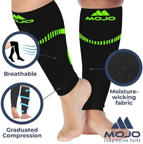 Mojo Compression Socks Footless for Women and Men 20-30mmHg - Extra Wide Plus Size Calf Sleeve - A604 - Image 5