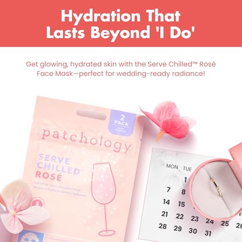 Patchology Serve Chilled Rosé Facial Sheet Mask - Hydrating & Soothing Face Mask with Hyaluronic Acid for Glowing Skin, Rosé Scented Skin Care Treatment, Self-Care Spa Experience at Home - 2 Pairs - Image 6