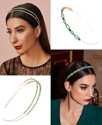 Wecoe 4 Pack Rhinestone Headband for Women and Girls, Flower Wedding Headband, Bridal Shower, Party, Prom, Cosplay, Hair Accessories, Gifts - Image 5