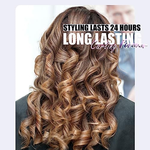Long Barrel Curling Iron 1 Inch, Extra Long Curling Iron for Thin Hair, Ceramic Curling Iron Infused Argan Oil & Keratin, Long Lasting Styling, 11 Adjustable Temp, Include Clips & Silicone Pad - Image 2