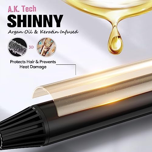 Long Barrel Curling Iron 1 Inch, Extra Long Curling Iron for Thin Hair, Ceramic Curling Iron Infused Argan Oil & Keratin, Long Lasting Styling, 11 Adjustable Temp, Include Clips & Silicone Pad - Image 3
