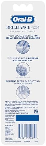 Oral-B Brilliance Premium Whitening Toothbrush with Plaque Eraser, Medium, Sky Blue and Gray, 2 Count - Image 3