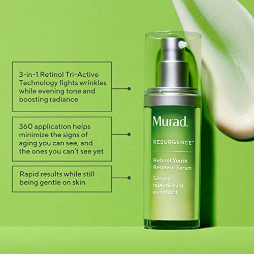 Murad Retinol Youth Renewal Serum - Fast-Acting Retinol Serum for Face and Neck - Visibly Improves Lines and Wrinkles, Skin Looks Firmer and Feels Smoother, Gentle Enough for Nightly Use - Image 3