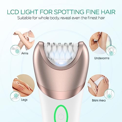 VOYOR Epilator for Women, 3 in 1 Epilator Hair Removal for Women, Epilators Hair Remover for Leg Arm with 30 Tweezers, Rechargeable & Cordless Electric Lady Shaver & Trimmer BM300 (Champagne Gold) - Image 4