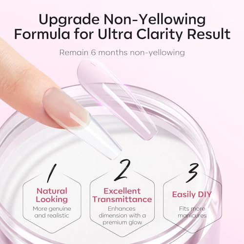 modelones Acrylic Nail Kit - Clear/White/Pink Acrylic Powder and Liquid Set with Acrylic Nail Brush, Nail Dehydrator and Primer, Starter Kit for Acrylic Nail Extension Beginners for Women Gifts - Image 4