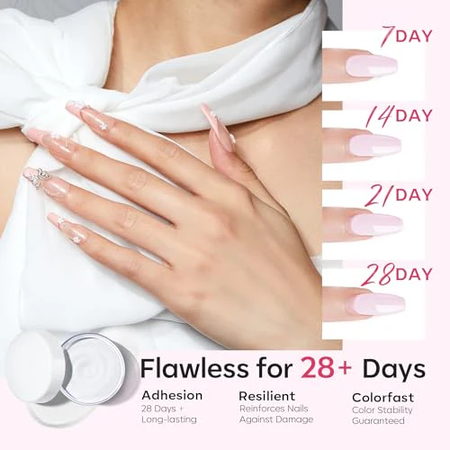 modelones Acrylic Nail Kit - Clear/White/Pink Acrylic Powder and Liquid Set with Acrylic Nail Brush, Nail Dehydrator and Primer, Starter Kit for Acrylic Nail Extension Beginners for Women Gifts - Image 6