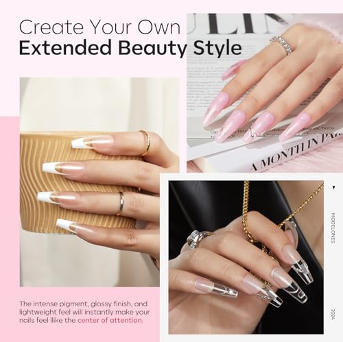 modelones Acrylic Nail Kit - Clear/White/Pink Acrylic Powder and Liquid Set with Acrylic Nail Brush, Nail Dehydrator and Primer, Starter Kit for Acrylic Nail Extension Beginners for Women Gifts - Image 7