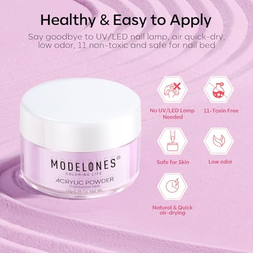 modelones Acrylic Nail Kit - Clear/White/Pink Acrylic Powder and Liquid Set with Acrylic Nail Brush, Nail Dehydrator and Primer, Starter Kit for Acrylic Nail Extension Beginners for Women Gifts - Image 9