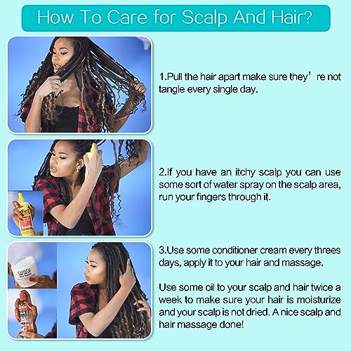 Karida Goddess Locs Crochet Hair 14 Inch, 8 Packs Faux Locs Crochet Hair for Black Women, Pre Looped Crochet Faux Locs With Curly Ends (14 Inch (Pack of 8), 1B/4/30#) - Image 7