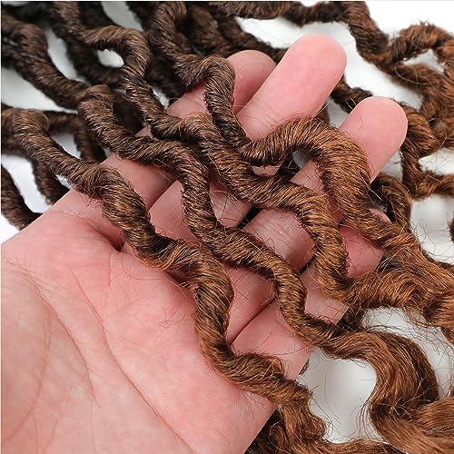 Karida Goddess Locs Crochet Hair 14 Inch, 8 Packs Faux Locs Crochet Hair for Black Women, Pre Looped Crochet Faux Locs With Curly Ends (14 Inch (Pack of 8), 1B/4/30#) - Image 9