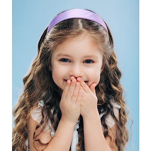 VELSCRUN Headbands for Women Girls 1.6 Inch Purple Satin Wide Headband Head Bands for Womens Hair Solid Simple Fashion Hair Bands Cosplay Halloween Hair Accessories Gifts for Mothers Sisters - Image 6