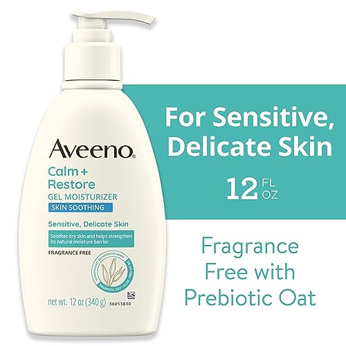Aveeno Calm + Restore Body Moisturizer Gel for Sensitive Skin, Lightweight Moisturizer to Help Heal Dry Skin with Aloe Vera, Prebiotic Oat and Pro-Vitamin B5, Fragrance Free, 12 OZ - Image 8