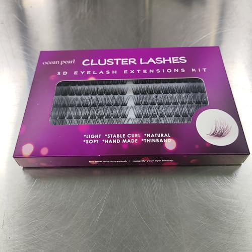 Individual Lashes 120 Cluster Lashes DIY Eyelash Extension Thin Band Wide Stem Lash Clusters with Applicator and Lash Bond and Seal Lash Extension Kit Mix 10-16mm Length C/D Curl - OP06 - Image 3