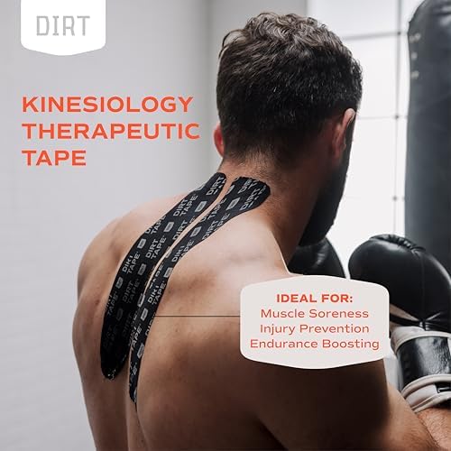 Athletic Kinesiology Tape - Muscle Pain Relief & Joint Support - Premium Elastic Cotton - Latex-Free - Water Resistant - Gym, Indoor & Outdoor Sports - Single Roll (16.4 ft) - Grey - Image 3