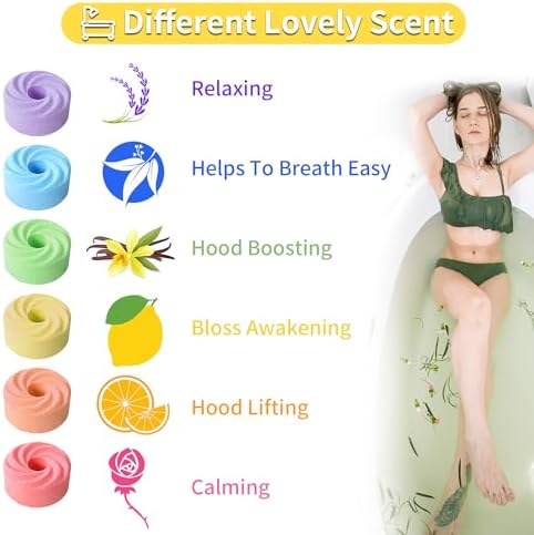 Bath Bombs Blow Bubbles, shea Butter Dry Skin,Moisturize,Bath Gift Set for Women,Organic Bath Ball for Boys and Girls,6pcs Lemon - Image 3