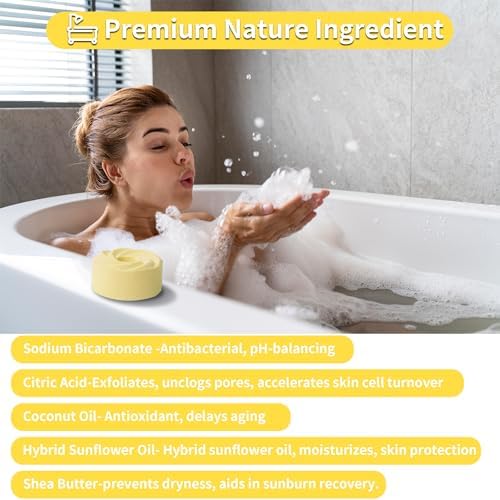 Bath Bombs Blow Bubbles, shea Butter Dry Skin,Moisturize,Bath Gift Set for Women,Organic Bath Ball for Boys and Girls,6pcs Lemon - Image 4