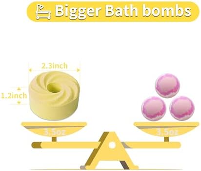 Bath Bombs Blow Bubbles, shea Butter Dry Skin,Moisturize,Bath Gift Set for Women,Organic Bath Ball for Boys and Girls,6pcs Lemon - Image 5