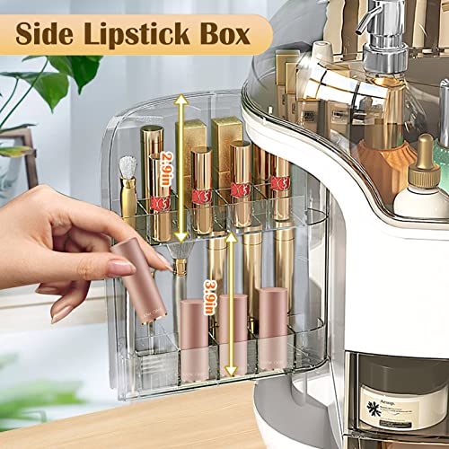 Makeup Organizer & Skincare Organizers, Cosmetic Organizer Box for Countertop with Lid & Drawers, Make Up Storage Organizer with Waterproof & Dustproof Cover, Birthday Gifts for Vanity Women Girls - Image 4