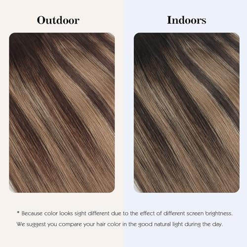 Sassina Invisible Wire Hair Extensions Real Human Hair with Transparent Wire Adjustable Size Secure Clips Natural Straight Secret Miracle Hairpiece, Balayage 2-6 20 Inch 100 Gram - Image 8