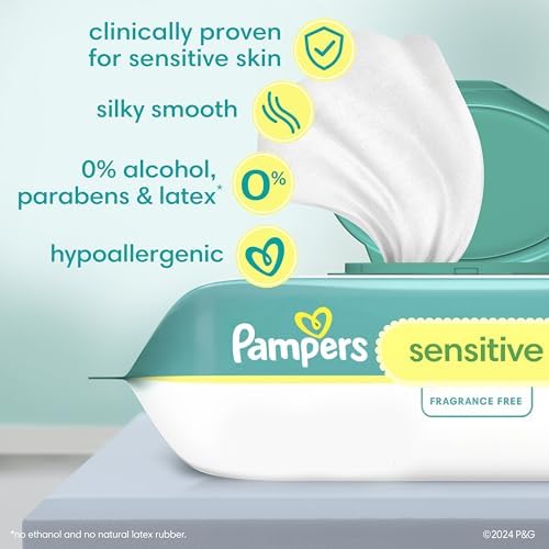 Pampers Swaddlers Disposable Baby Diapers Size 3, 168 Count with Sensitive Water Based Baby Wipes 12 Flip-Top Packs (1008 Wipes Total) - Image 6