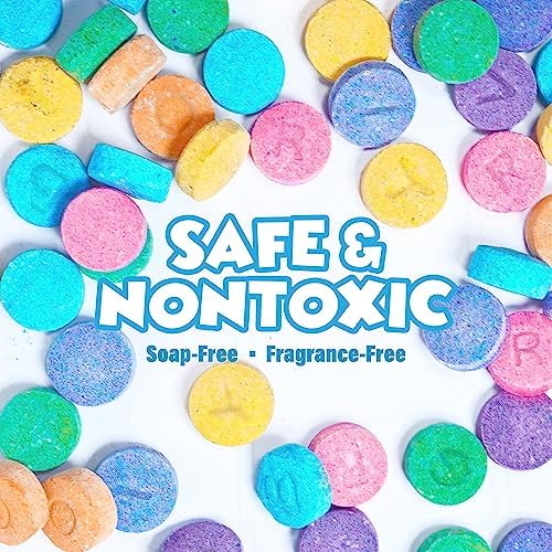 Tub Works® Fizzy Bath Color Tablets for Kids, 150 Count, 3 Pack | Nontoxic & Fragrance-Free | Color Bath Drops Create Fun Bath Colors | Water Tablets in 7 Colors for Variety | Bath Bombs for Kids Bath - Image 4