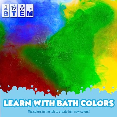 Tub Works® Fizzy Bath Color Tablets for Kids, 150 Count, 3 Pack | Nontoxic & Fragrance-Free | Color Bath Drops Create Fun Bath Colors | Water Tablets in 7 Colors for Variety | Bath Bombs for Kids Bath - Image 5