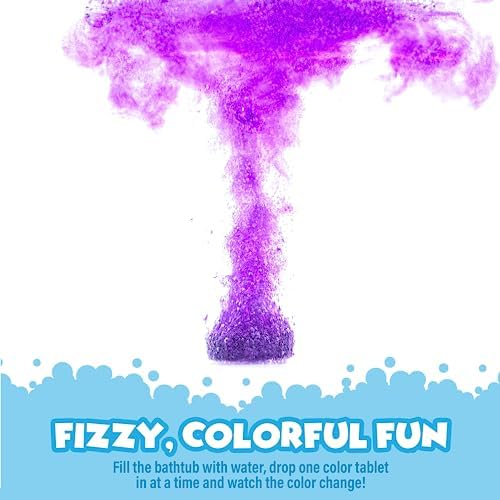 Tub Works® Fizzy Bath Color Tablets for Kids, 150 Count, 3 Pack | Nontoxic & Fragrance-Free | Color Bath Drops Create Fun Bath Colors | Water Tablets in 7 Colors for Variety | Bath Bombs for Kids Bath - Image 6