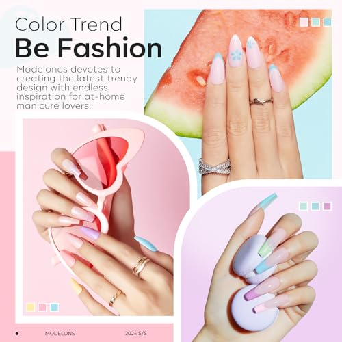 modelones Acrylic Powder, 6 Colors Pastel Pink Yellow Blue Purple Acrylic Nail Powder, Soft Macaron Tones for Spring Easter Acrylic Nail Art 3D Nail Carving French Nail Extension Gift for Women - Image 3