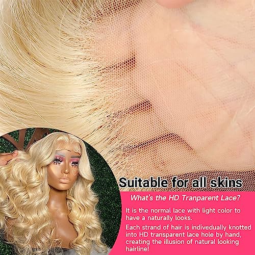 613 Lace Front Wig Human Hair 13x6 Transparent Lace, 613 Body Wave Lace Front Wig Human Hair, 200% Density Lace Front Wigs Human Hair Pre Plucked with Baby Hair Natural Hairline (26 Inch) - Image 6
