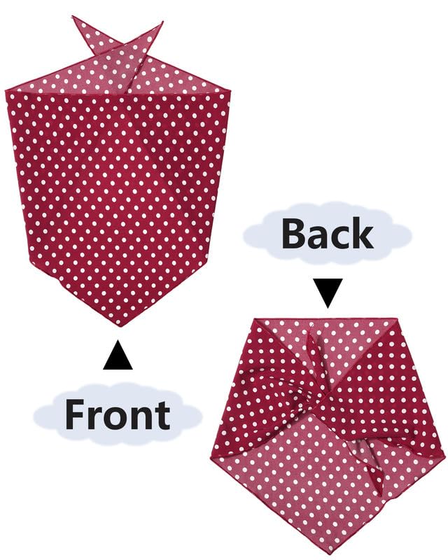 AWAYTR 3Pcs Hair Bandanas Head Kerchief for Women Girls Tie-Back Boho Hair Scarf Headband Bandana Triangle Head Scarf (Polka Dot - Red/Black/Dark Blue) - Image 9