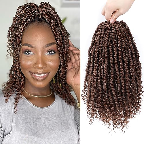 Passion Twist Hair,Pretwisted Crochet Hair 12 Inch,Passion Twist Crochet Hair 8 Packs Pretwisted Passion Twist Hair,Short Pre Looped Crochet Hair for Black Women(30#)