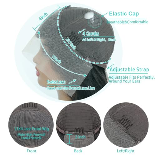 28Inch Deep Wave Lace Front Wigs Human Hair-13x4 HD Transparent Deep Wave Frontal Wigs Glueless Curly Wigs for Women 180% Density Curly Lace Front Wigs Human Hair Pre Plucked with Baby Hair - Image 4
