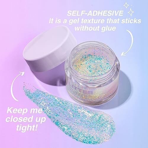 2 Pack Body Glitter Gel - Cosmetic-Grade, Color Changing Christmas Glitter Makeup for Face, Body, and Hair, Safe and Easy to Use, Perfect for Festivals Parties (01 Golden Mirage + 02 Stardust Pink) - Image 2
