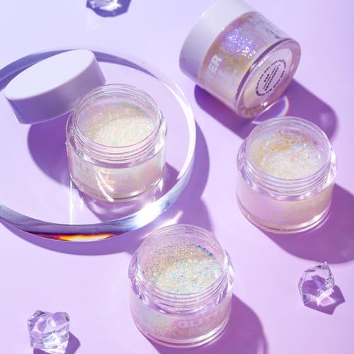 2 Pack Body Glitter Gel - Cosmetic-Grade, Color Changing Christmas Glitter Makeup for Face, Body, and Hair, Safe and Easy to Use, Perfect for Festivals Parties (01 Golden Mirage + 02 Stardust Pink) - Image 7