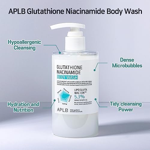 APLB Glutathione Niacinamide Body Wash | LIPO GLUTA NIAC CEN™ 5.3% 10.14 FL.OZ/Korean Skincare, Gentle Ingredients for The Safety of Your Skin, Long Lasting deep Moisture for Soft Skin - Image 6