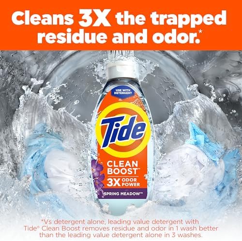 Tide Deep Cleansing Fabric Rinse with 3X Odor Power, Spring Meadow, 48 oz - Image 2