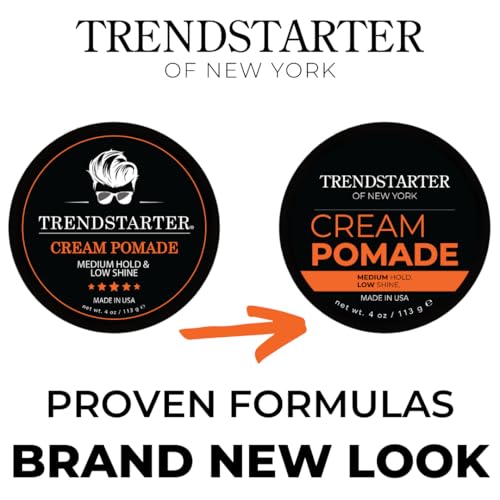 TRENDSTARTER - CREAM POMADE (4oz) (PACK of 2) - Medium Hold - Low Shine - Water-Based All-Day Hold Premium Hair Styling Pomade Putty Products - Image 2