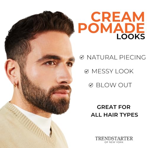 TRENDSTARTER - CREAM POMADE (4oz) (PACK of 2) - Medium Hold - Low Shine - Water-Based All-Day Hold Premium Hair Styling Pomade Putty Products - Image 6