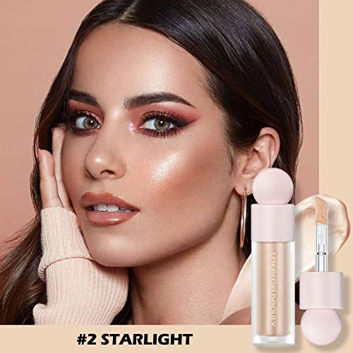 Erinde 2 Colors Liquid Highlighter and Blush Set, Natural Matte Face Blush, Natural Glossy Liquid Illuminator for Face and Body, Lightweight Blendable Silky Smooth Texture, Cruelty-free - Image 4