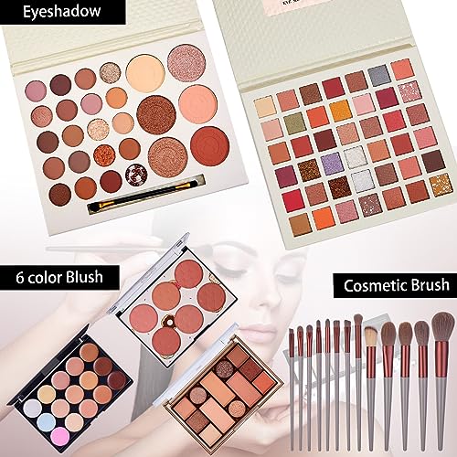 All in One Makeup Kit for Women Full Kit, Travel Makeup Kit, Makeup Gift Set for Women & Girls, Makeup Essential Bundle Include Foundation Eyeshadow Palette Lipstick Eyebrow Pencil Cosmetic Brush Set - Image 6