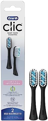 Oral-B Clic Toothbrush Sensitive Clean Replacement Brush Heads, Black, 2 Count (Pack of 3) - Image 2