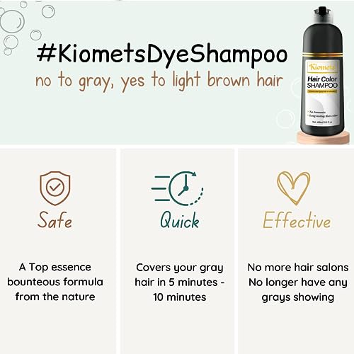 Light Brown Hair Dye Shampoo 3 IN 1- Hair Color Shampoo Grey Coverage in Minutes Ammonia Free Instant Coloring Gift for Mom Dad (Light Brown Pack 1) - Image 3